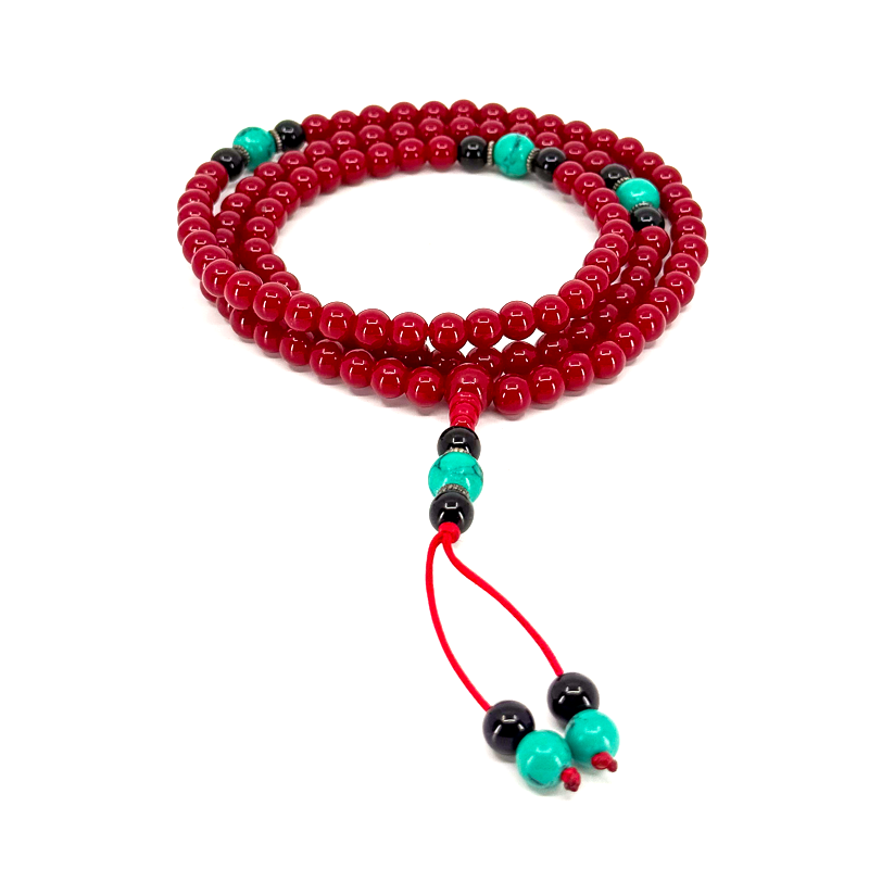Red with Design JCN Mala Beads image 2