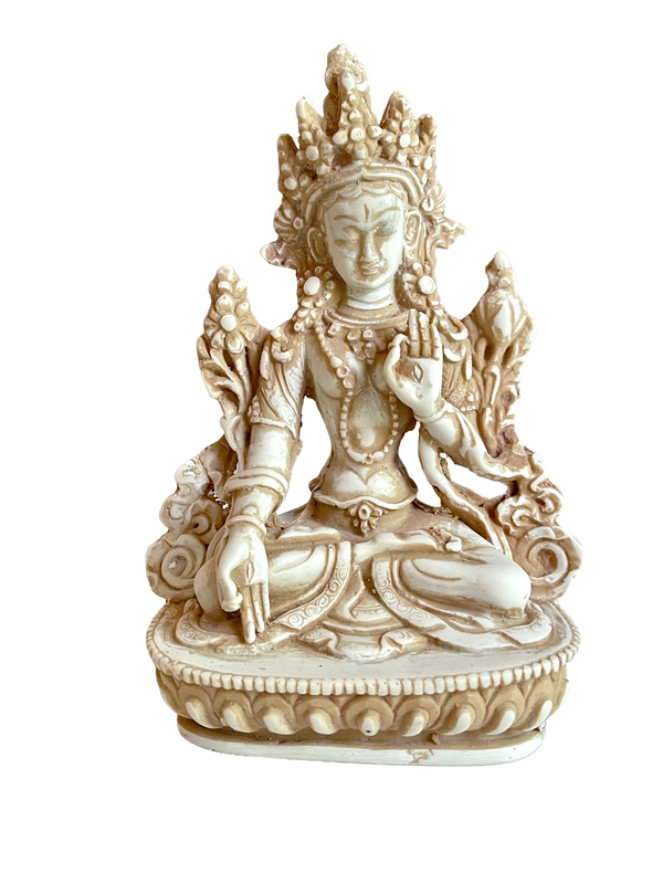 Resin White Tara Statue 4.25