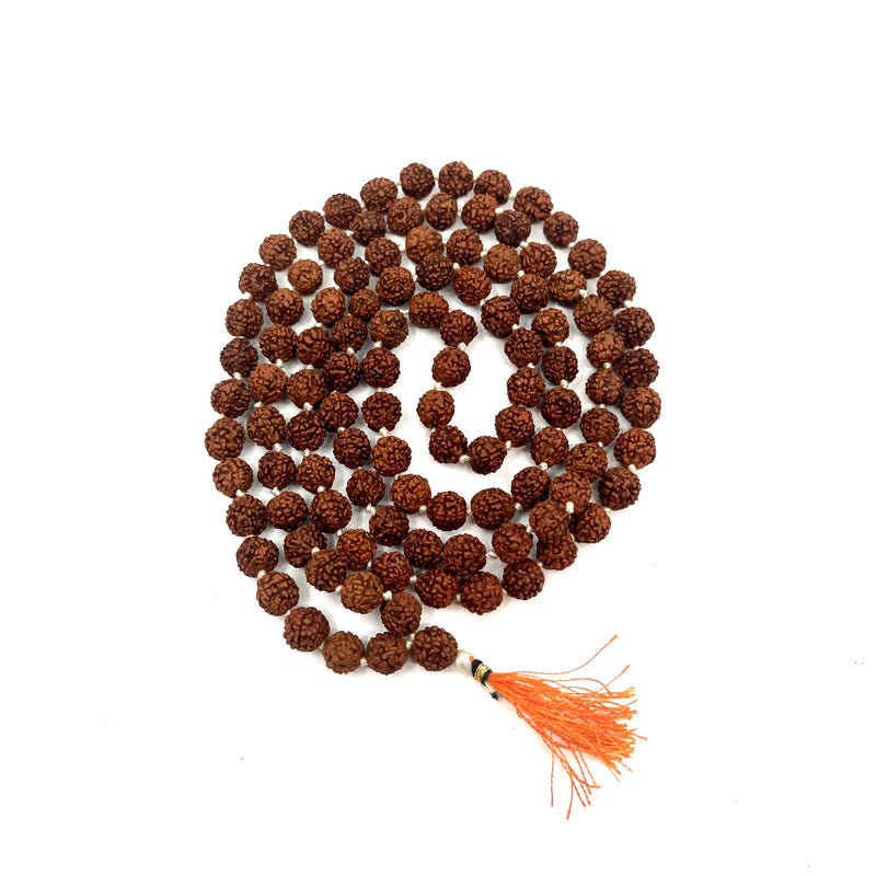 Knotted Rudraksha Mala Beads 7mm image 1