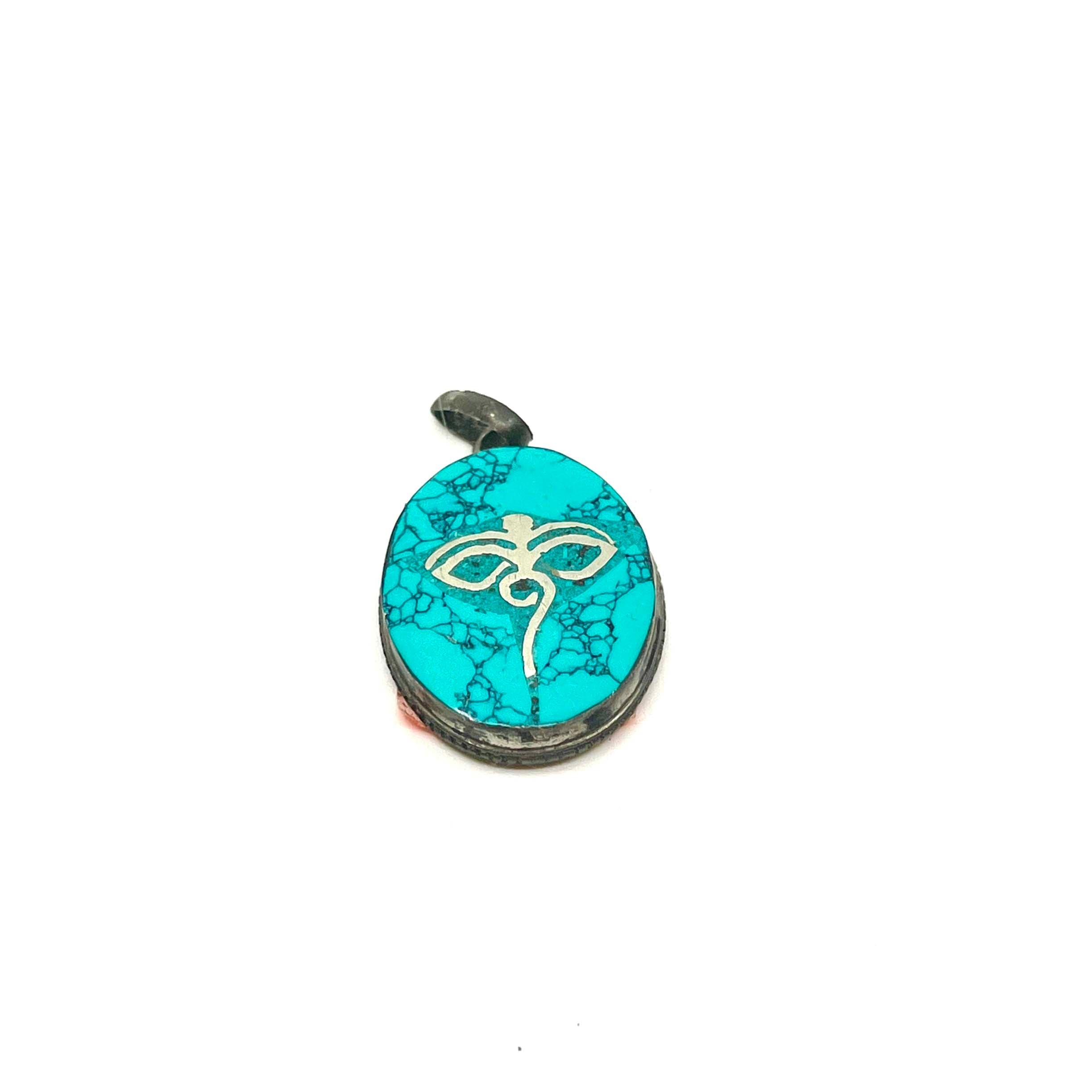 Silver & Turquoise Amulet - oval