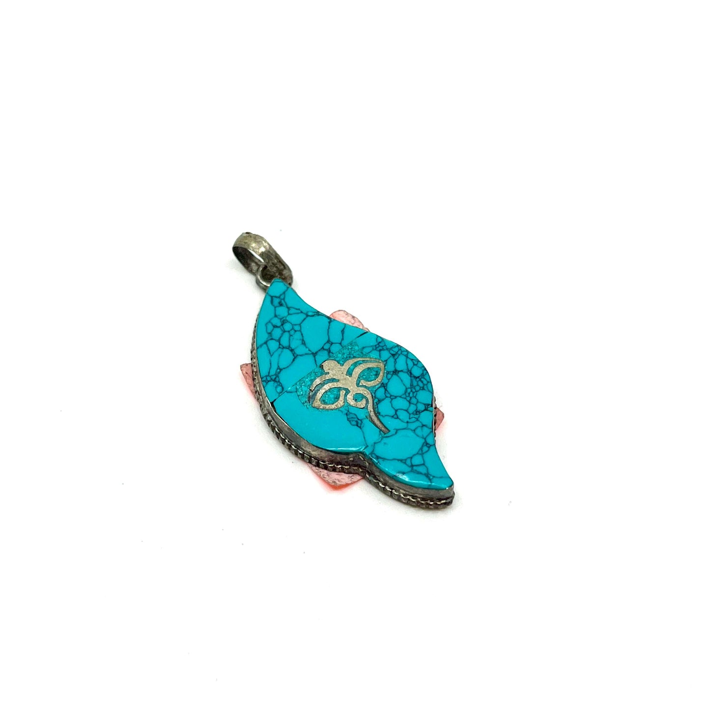 Silver & Turquoise Amulet - ovalish diamond