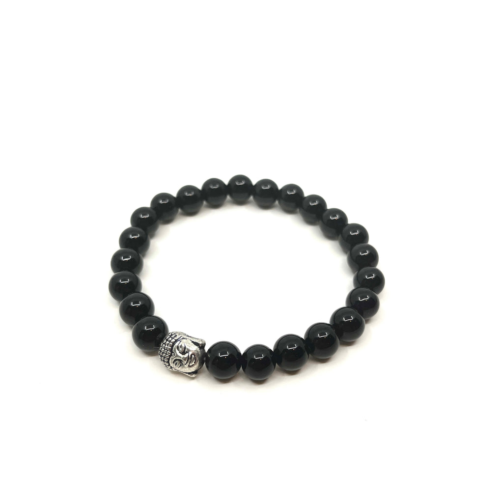 Black Onyx Gemstone/Buddha Head Bracelet