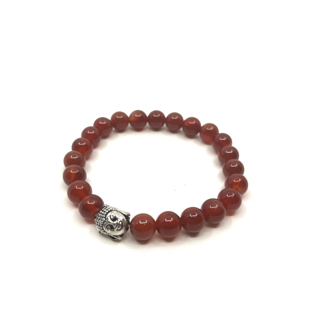 Carnelian Gemstone/Buddha Head Bracelet