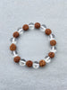 Rudraksha & Crystal Quartz Gemstone Bracelet:  String image 1