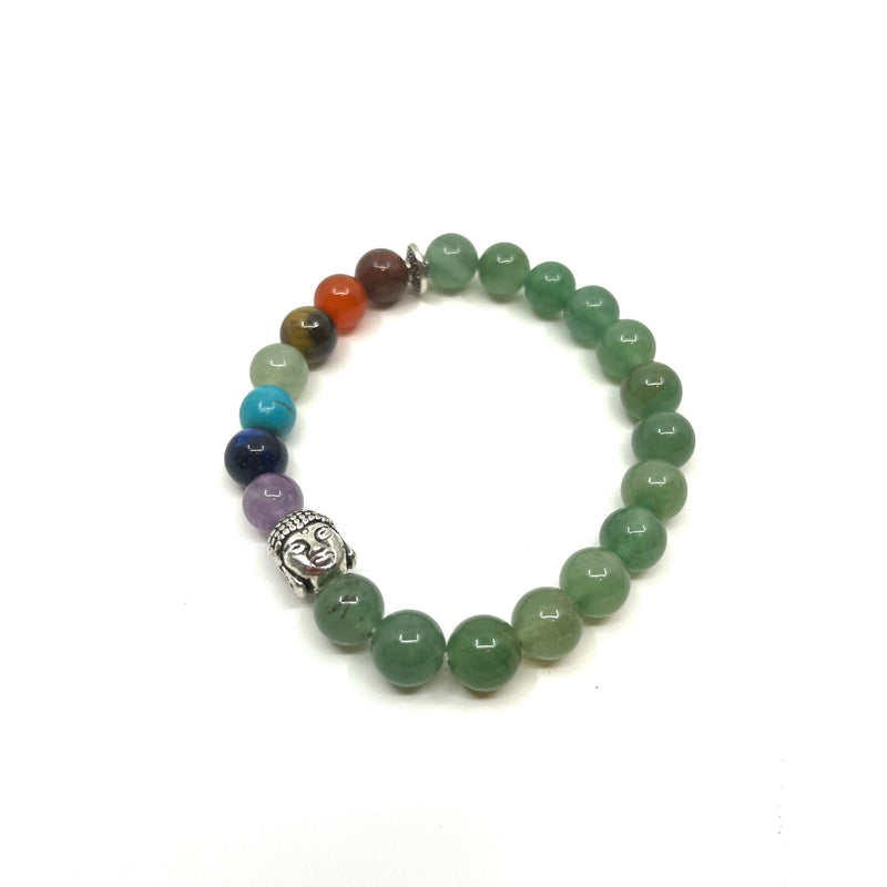 Jade Gemstone Chakra/Buddha Head Bracelet image 1