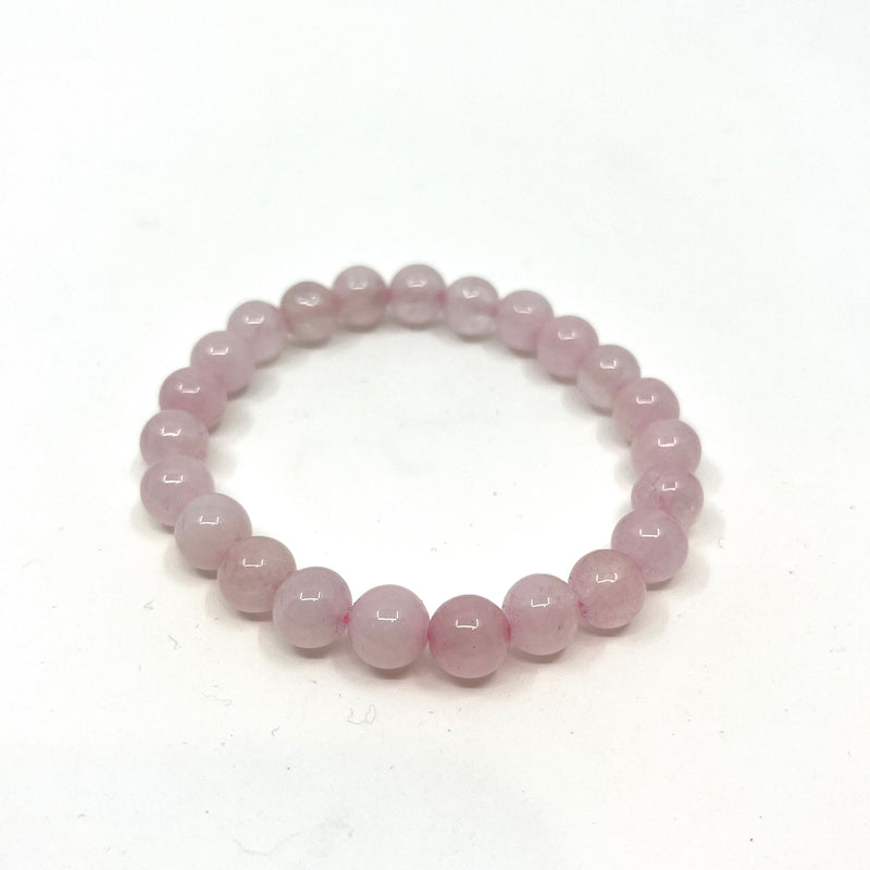 Rose Quartz Pink Gemstone String Bracelet image 1