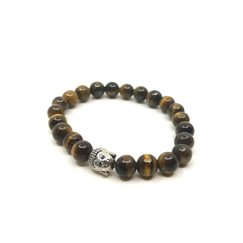 Tiger Eye Gemstone/Buddha Head Bracelet