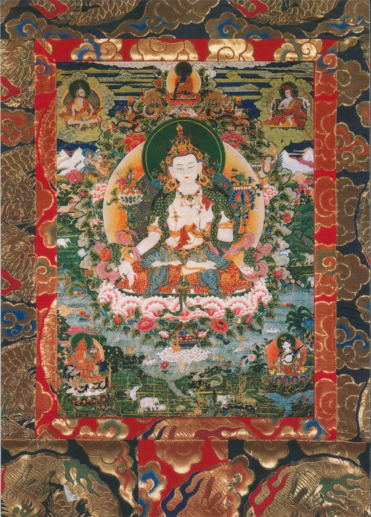 White Manjushree Sacred Art Card - TIBET HOUSE US NYC